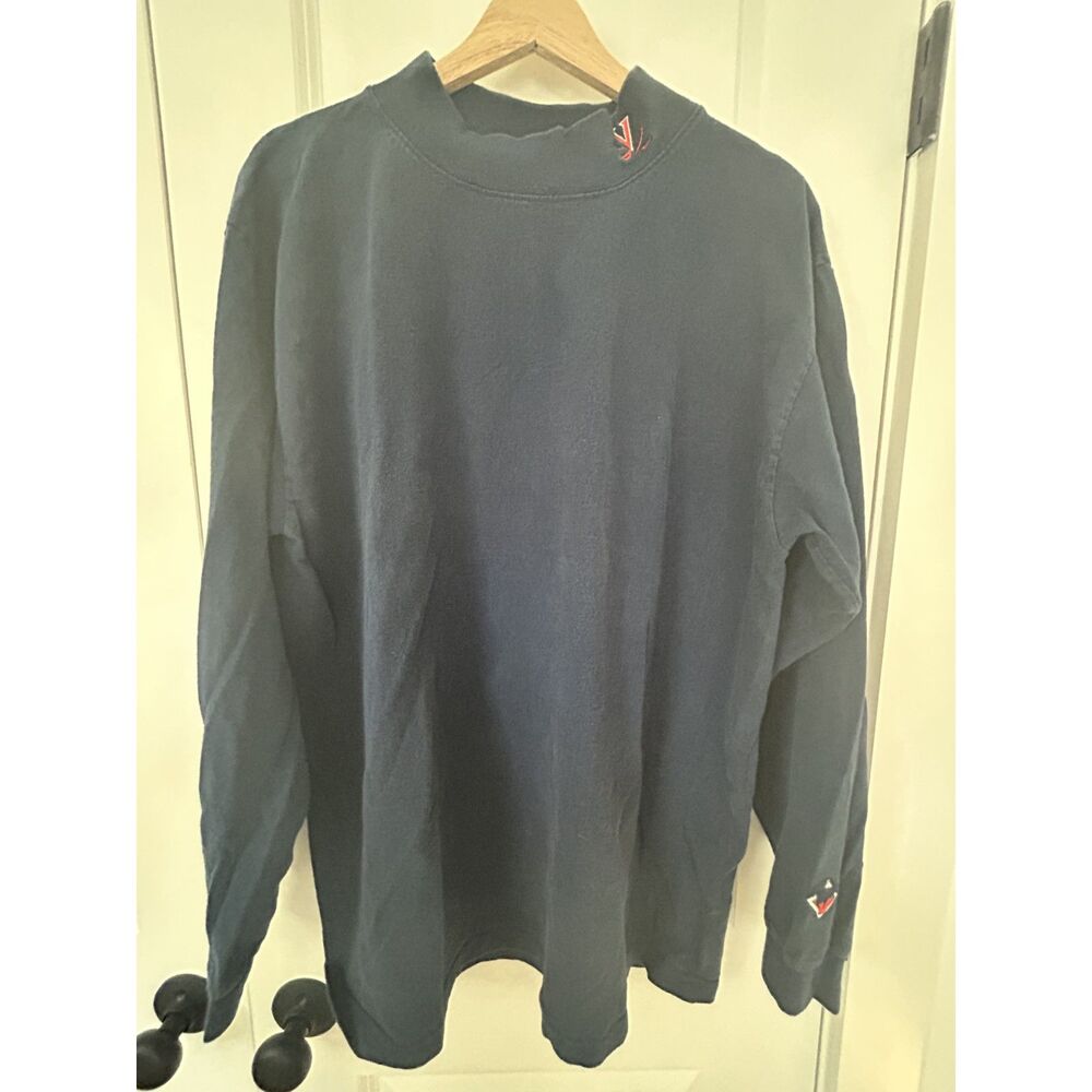 Vintage 90s UVA Virginia Cavaliers Mincers Mock Neck Long Sleeve Shirt Cotton XL